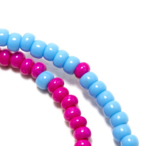 Pink And Blue Bead Bracelet Set