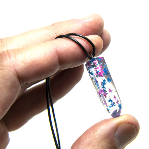 Blue and Pink Flower Pendant