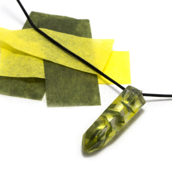 Green & Yellow Confetti Pendant Necklace