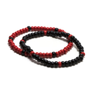 Red And Black Bead Bracelet Set