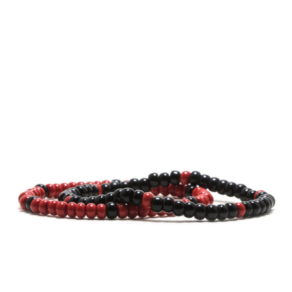 Black And Red Bead Bracelet Set