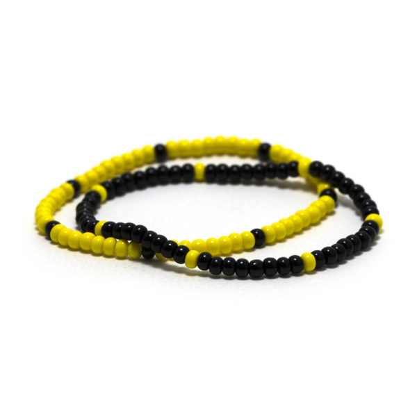 Yellow And Black Bead Bracelet Set