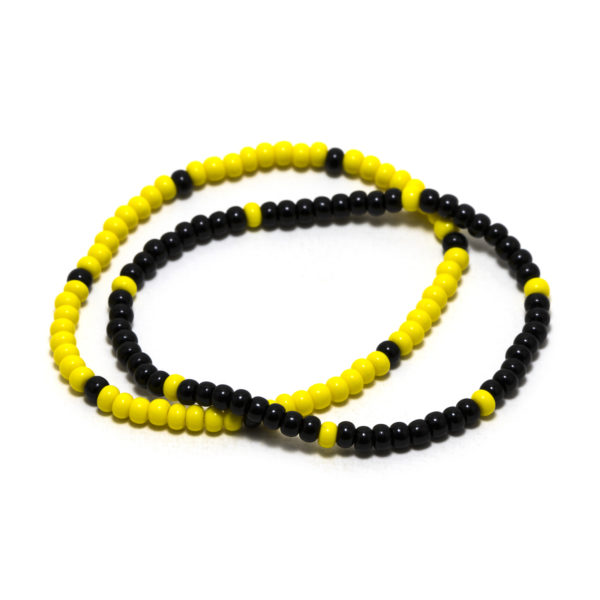 Yellow And Black Bead Bracelet Set