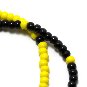 Yellow And Black Bead Bracelet Set