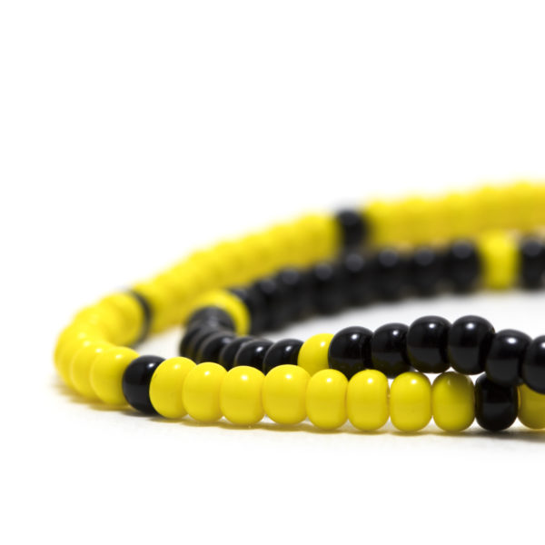 Yellow And Black Bead Bracelet Set