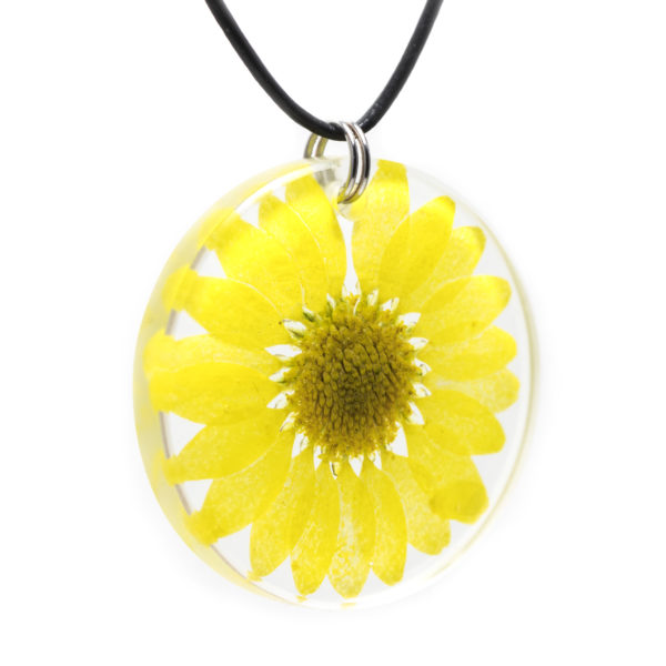 Yellow Daisy Flower Pendant