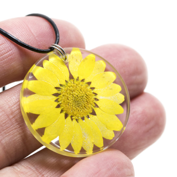 Yellow Daisy Flower Pendant