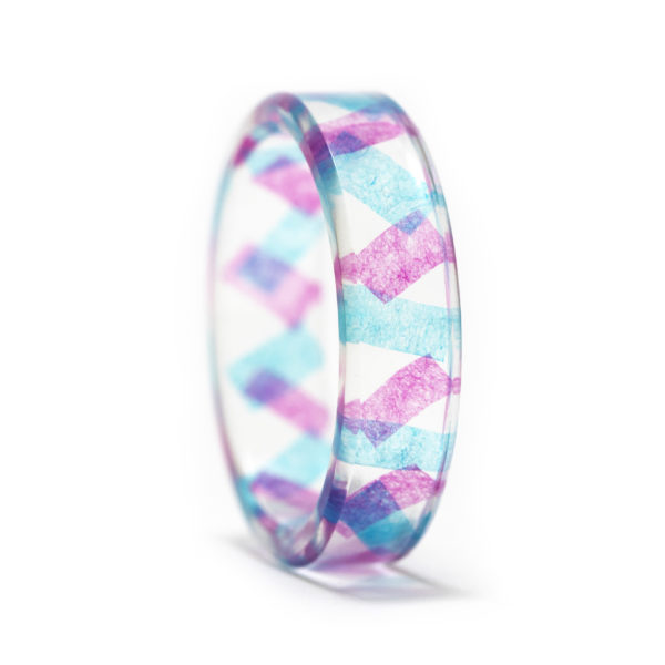 Blue And Pink Confetti Ring